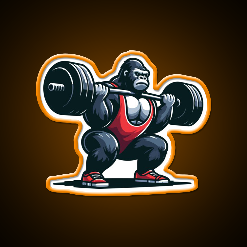 King Of Squats C Powerlifting Gorilla Gym Fitness Led Neon Sign Rgb Color