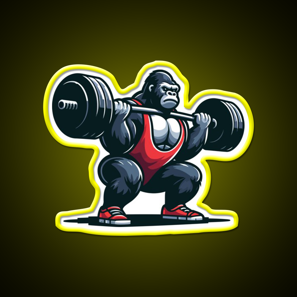 King Of Squats C Powerlifting Gorilla Gym Fitness Led Neon Sign Rgb Color