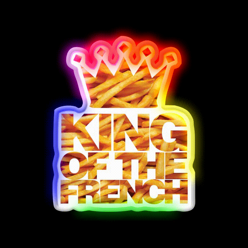 King Of The French Fast Food Led Neon Sign For Burger Place Rgb Color - LED neon sign close-up detail