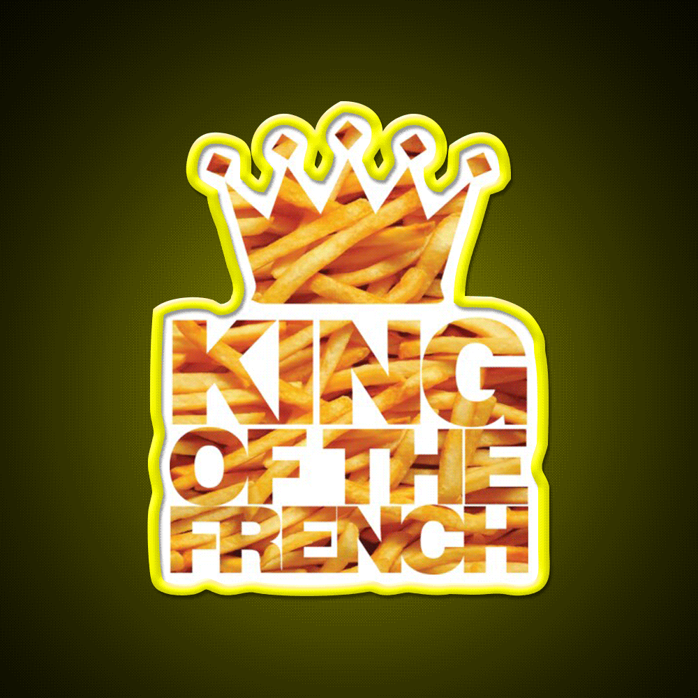 King Of The French Fast Food Led Neon Sign For Burger Place Rgb Color - Custom LED neon sign front view