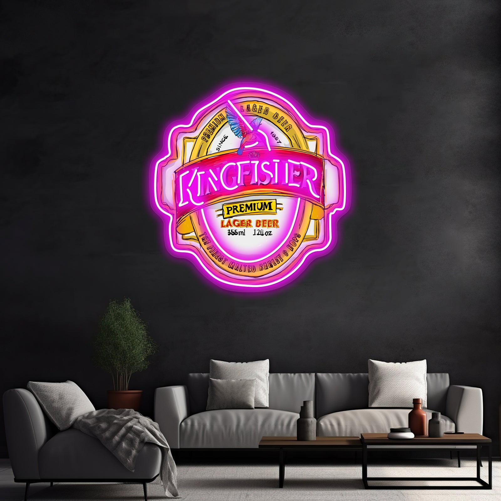 Kingfisher Lager Pop Artwork Neon Signs For Sale