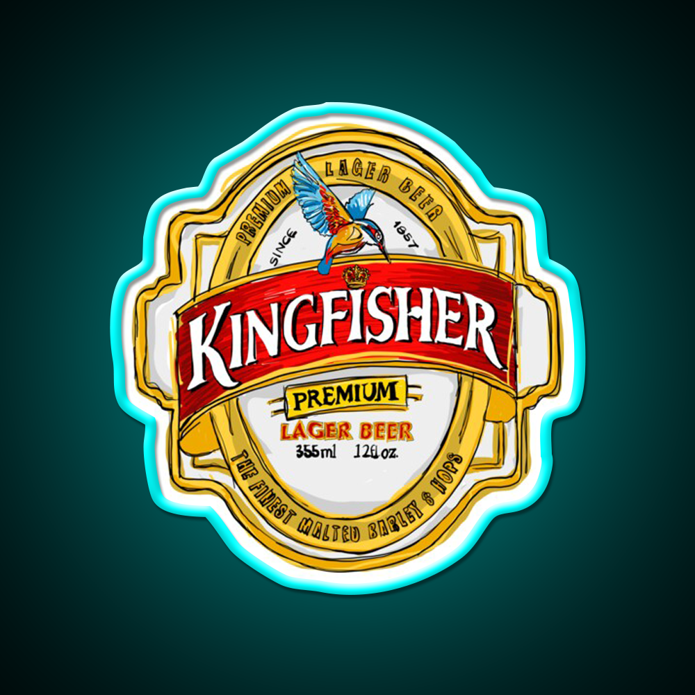 Kingfisher Lager Pop Beer Bar Decor Led Neon Sign Rgb Color - Size and dimension reference