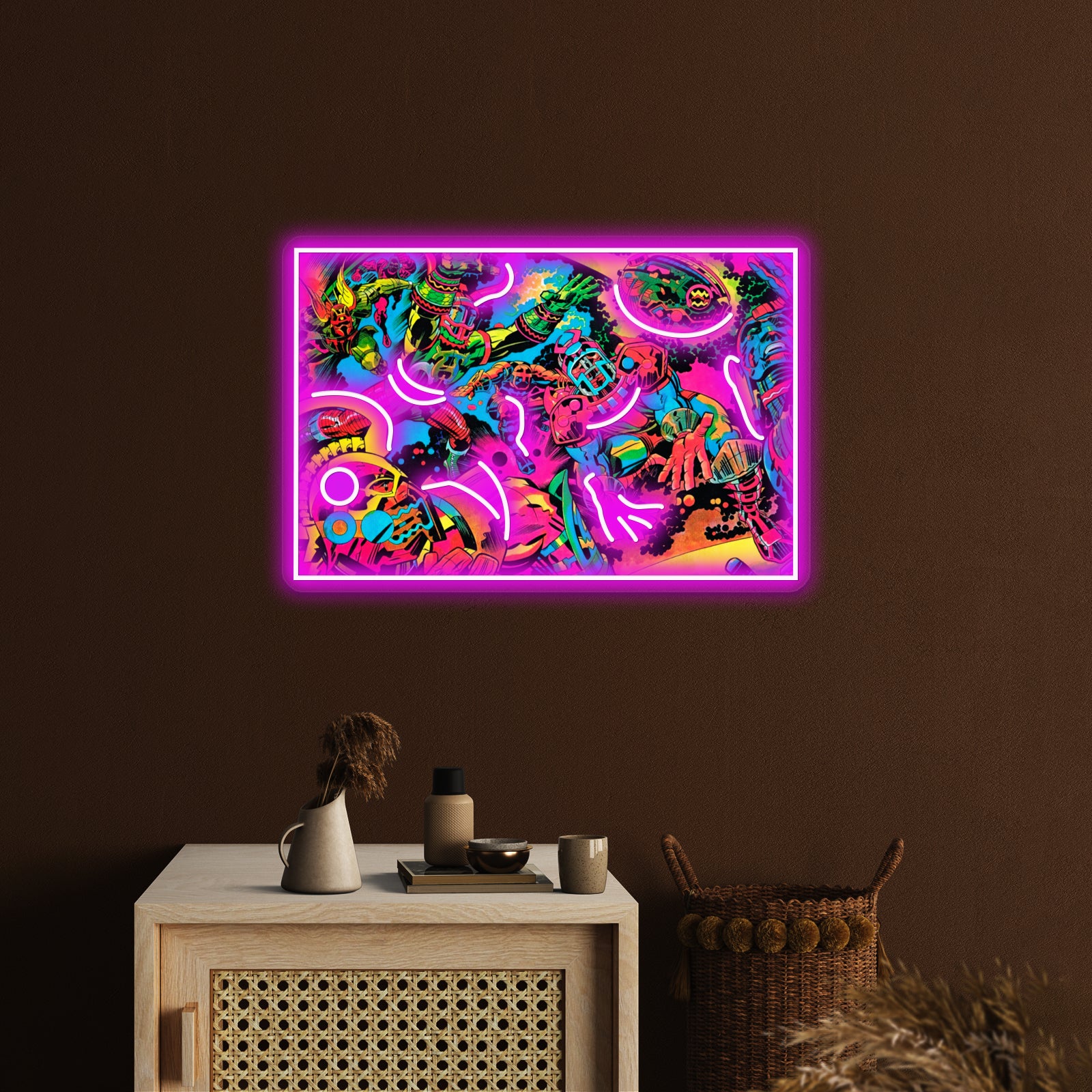 Kirby Artwork Neon Signs For Sale - LED neon sign close-up detail
