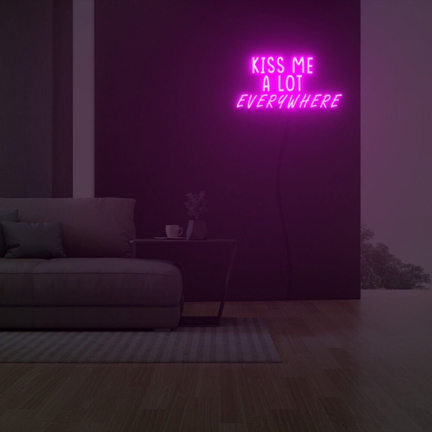 Kiss Me A Lot Everywhere Neon Sign For Home Party | Shineneon