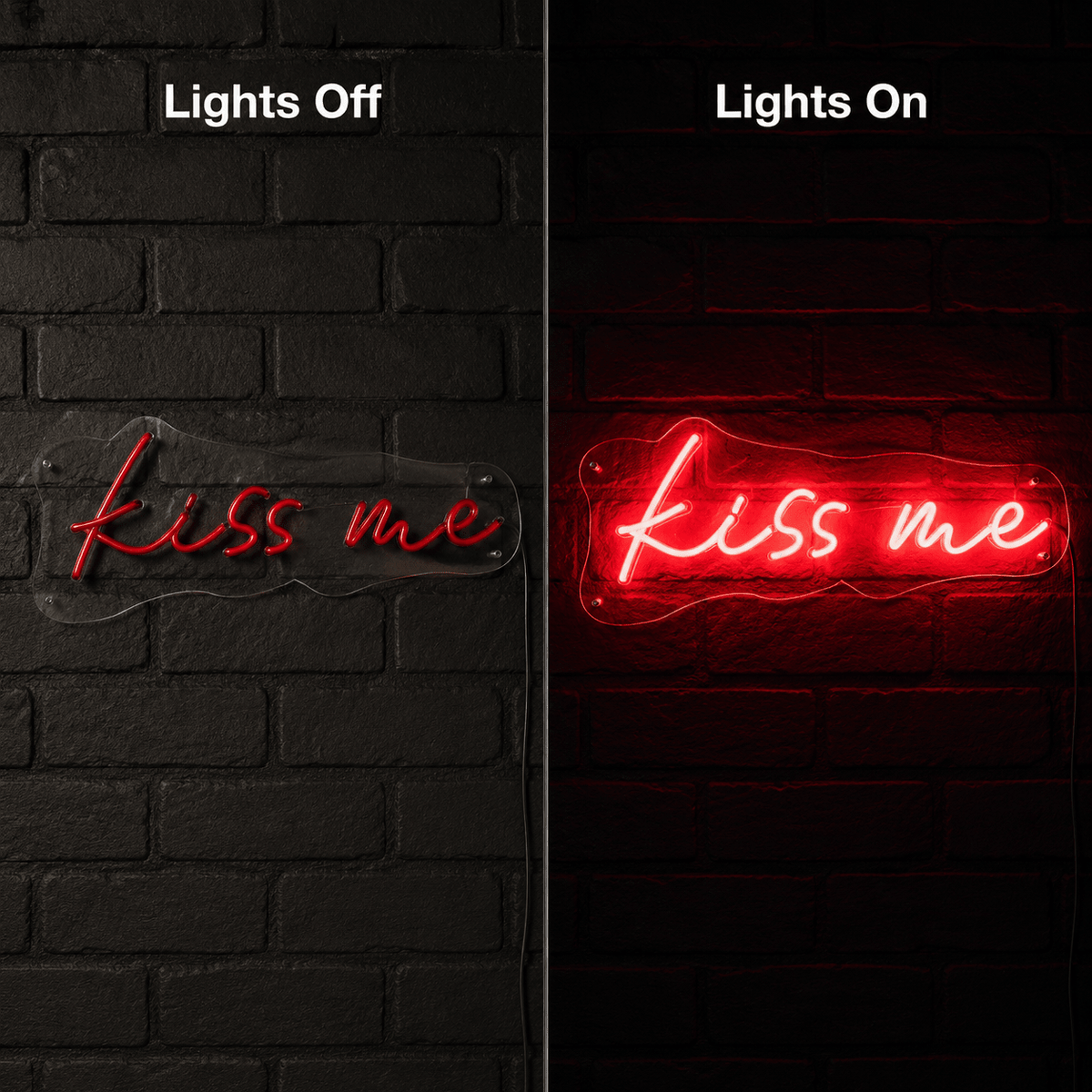 Kiss Me LED Neon Sign Bedroom Wall Art - Shineneon
