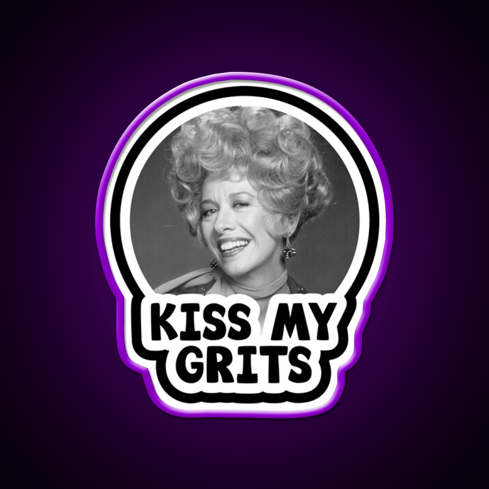 Kiss My Grits Alice Flo Mels Diner Welcome Led Neon Sign Open Sign Rgb Color - Shineneon