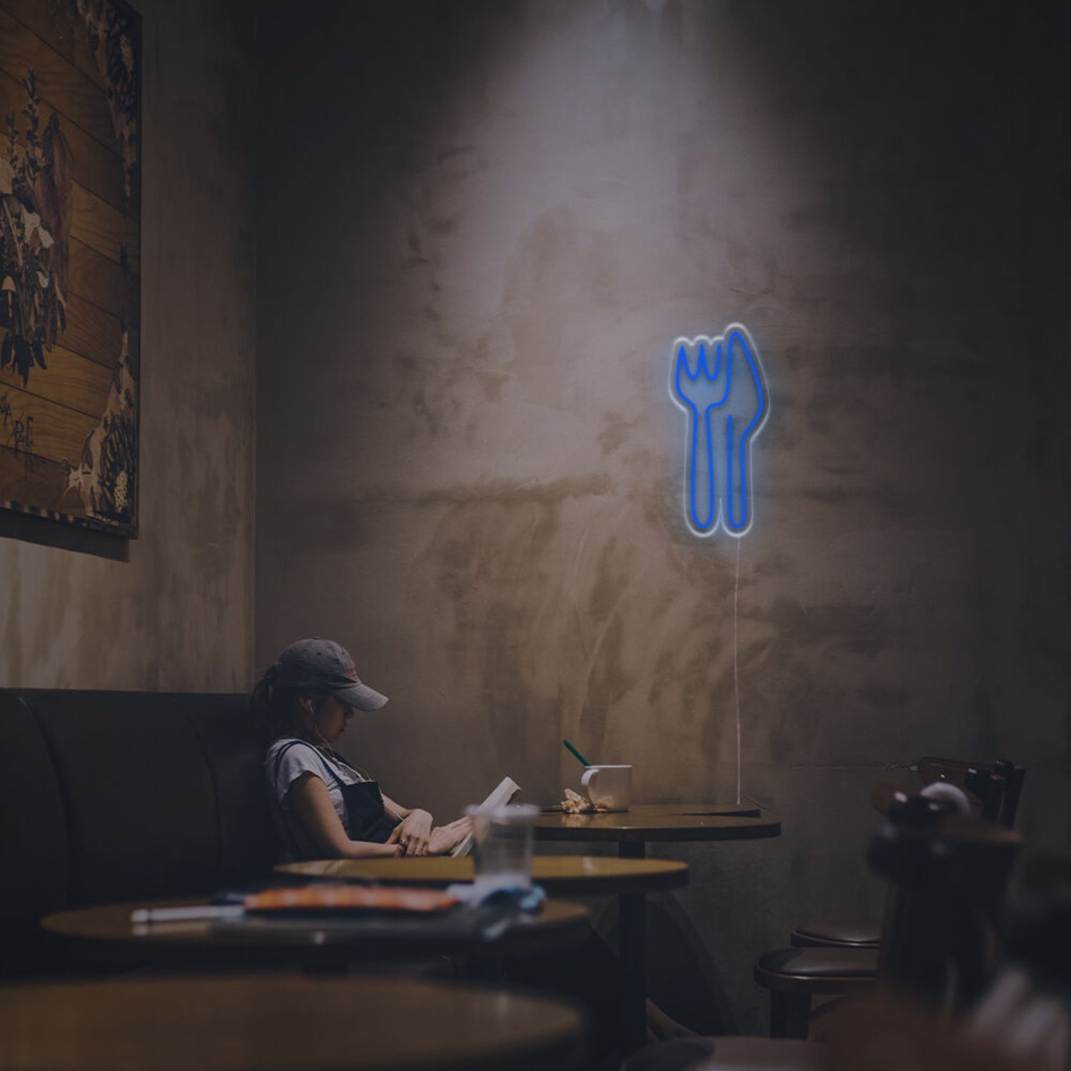 Kitchen Dining Area With A Knife And Fork Led Neon Sign | Shineneon