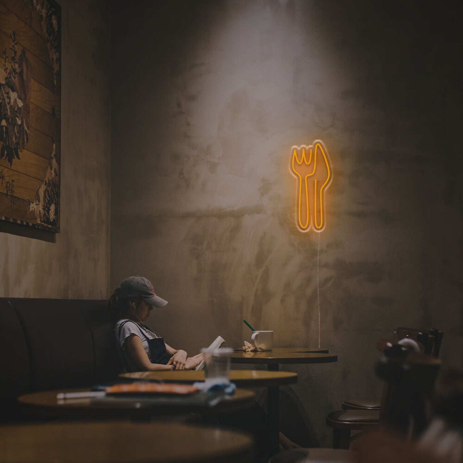 Kitchen Dining Area With A Knife And Fork Led Neon Sign | Shineneon