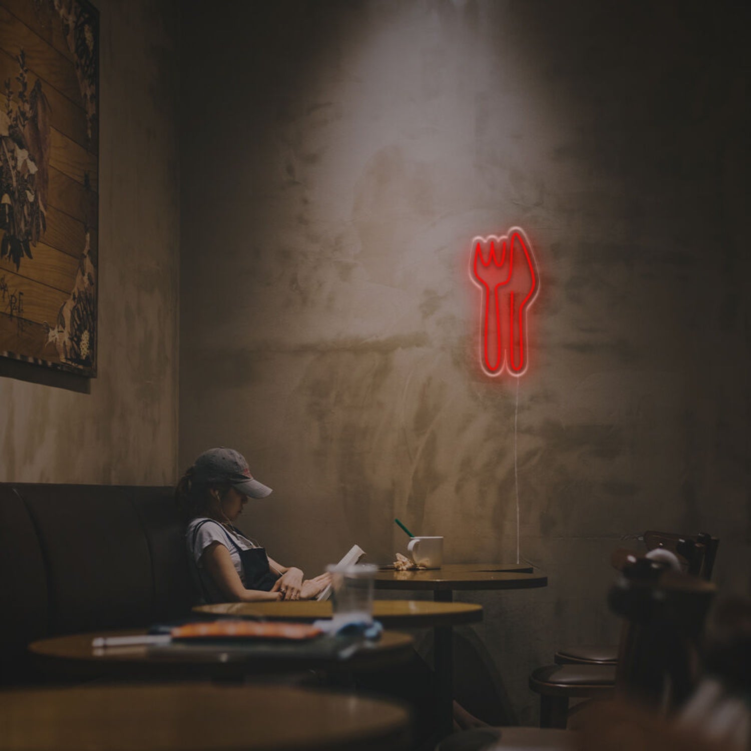 Kitchen Dining Area With A Knife And Fork Led Neon Sign | Shineneon