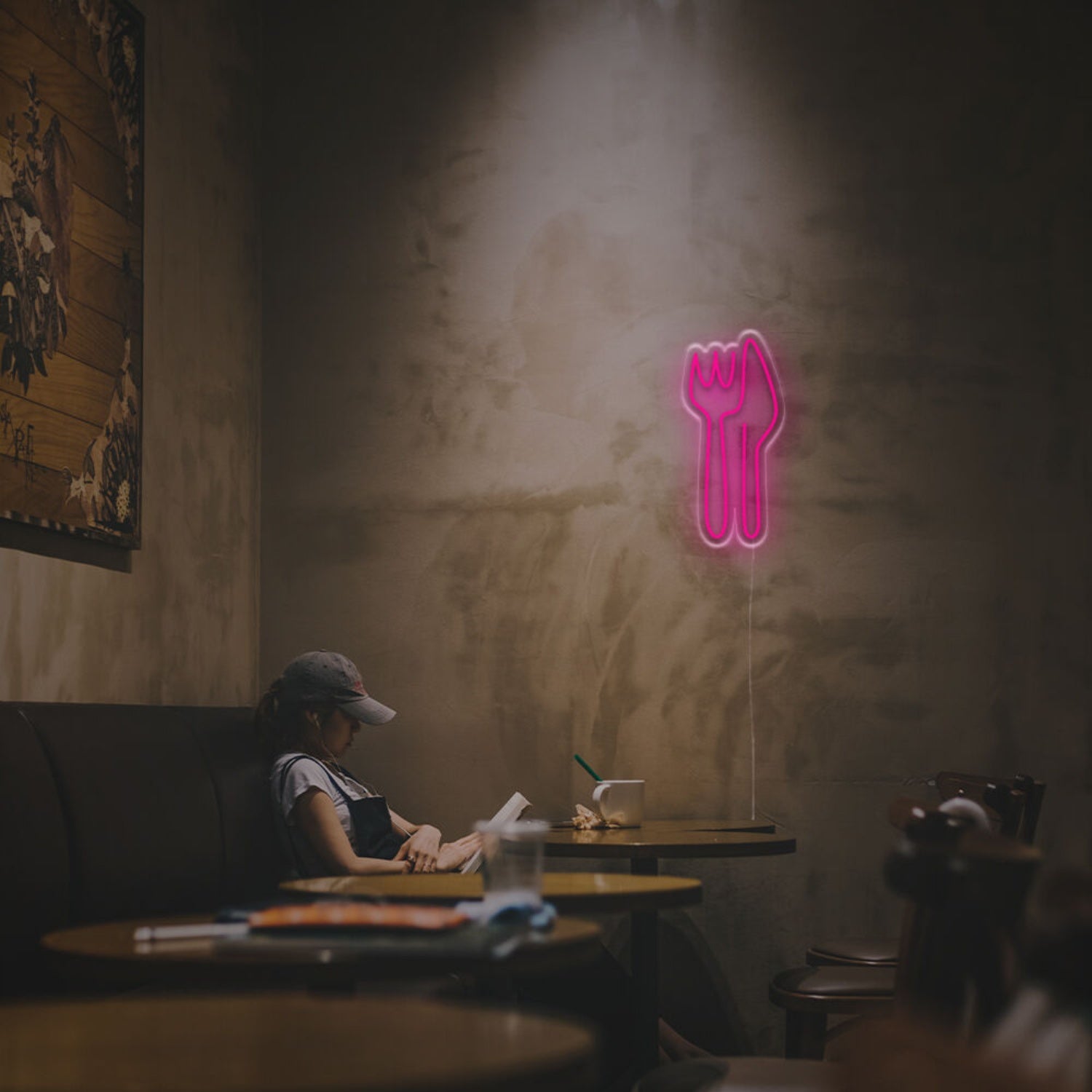 Kitchen Dining Area With A Knife And Fork Led Neon Sign | Shineneon