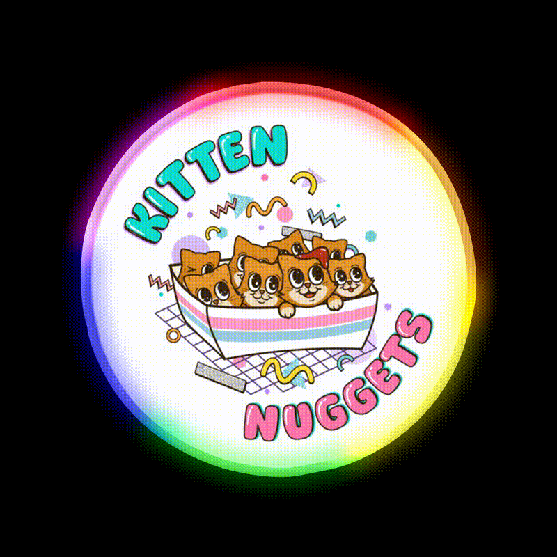Kitten Nuggets Cute Funny 90S Fast Food Led Neon Sign For Burger Place Rgb Color - LED neon sign close-up detail