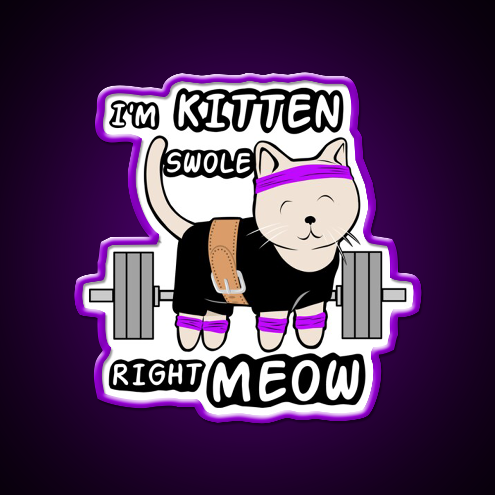 Kitten Swole Gym Fitness Led Neon Sign Rgb Color