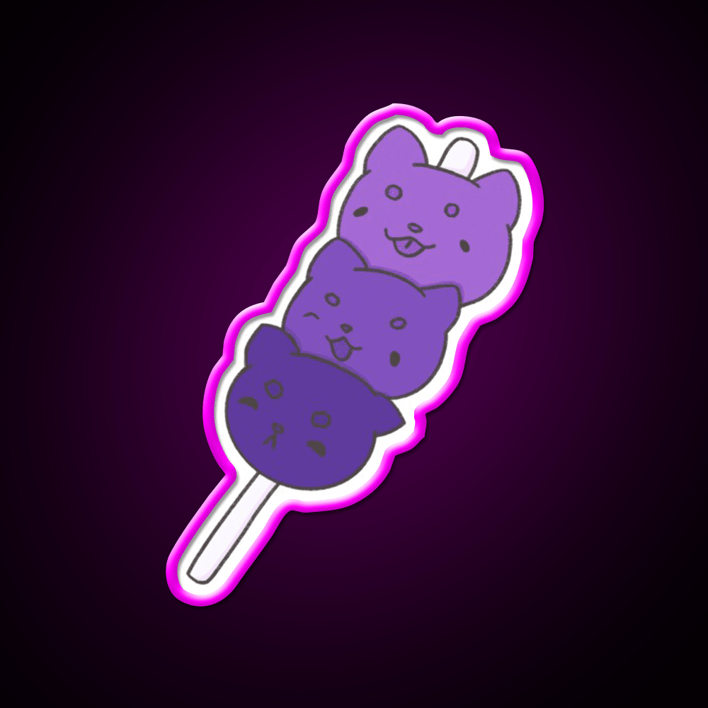 Kitty Cat Dango Snack Food Led Neon Sign Rgb Color - Shineneon