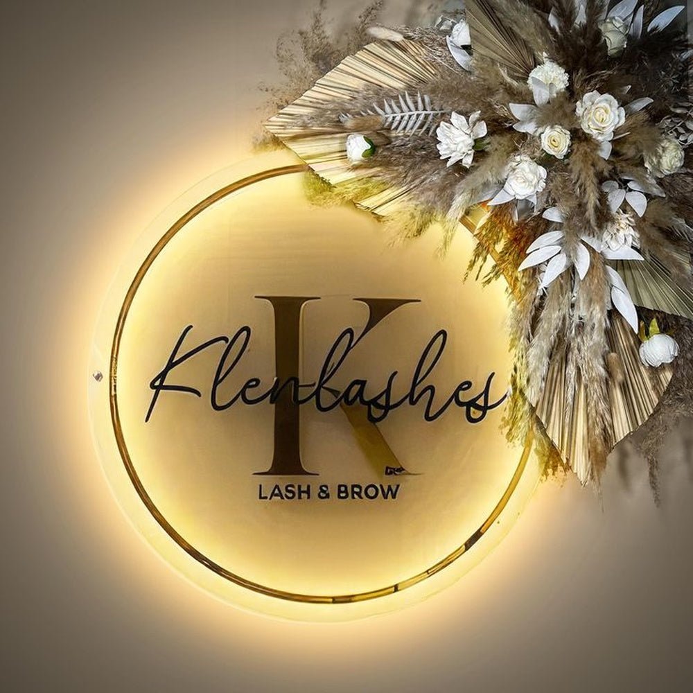 Klen Lashes Salon Acrylic Business Logo Sign - Shineneon