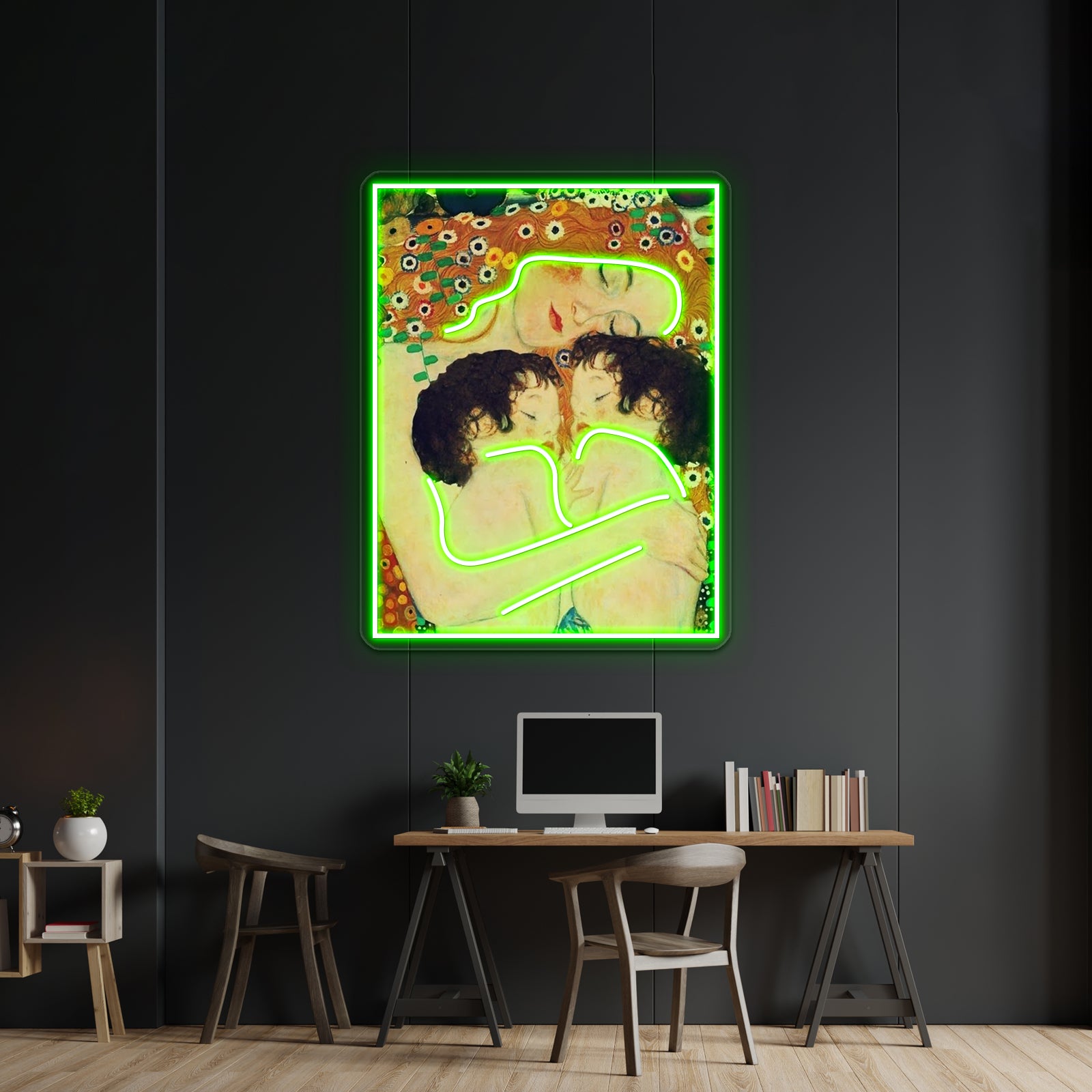 Klimt Three Ages Of Woman Mother And Child Wall Artwork Neon Signs | Shineneon