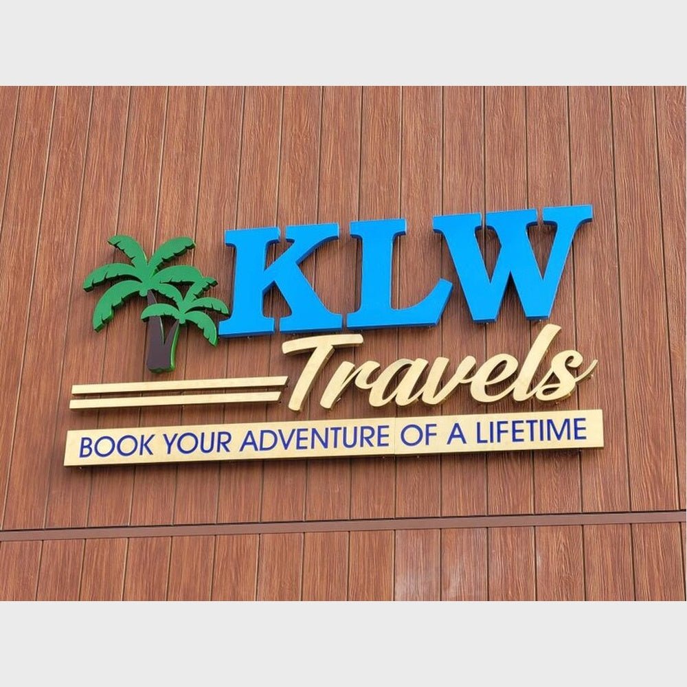 Klw Travels 3D Backlit Channel Letters Led Light Sign - Shineneon