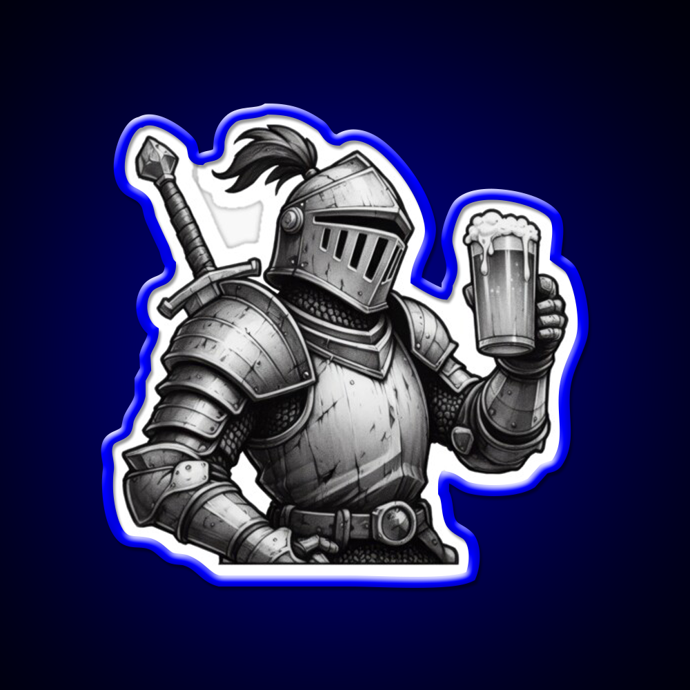 Knight With Beer Cheers Beer Bar Decor Led Neon Sign Rgb Color - LED neon sign view 5