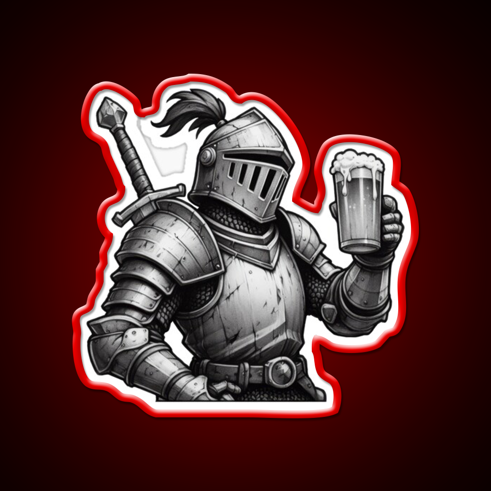 Knight With Beer Cheers Beer Bar Decor Led Neon Sign Rgb Color - LED neon sign view 10