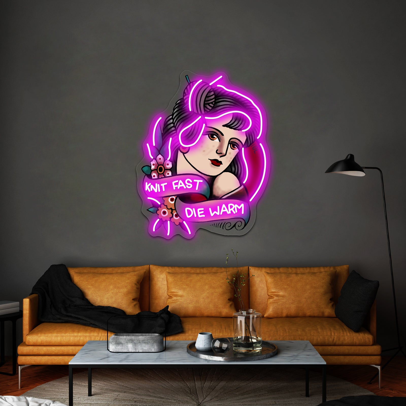 Knit Fast Die Warm Artwork Neon Signs For Sale | Shineneon