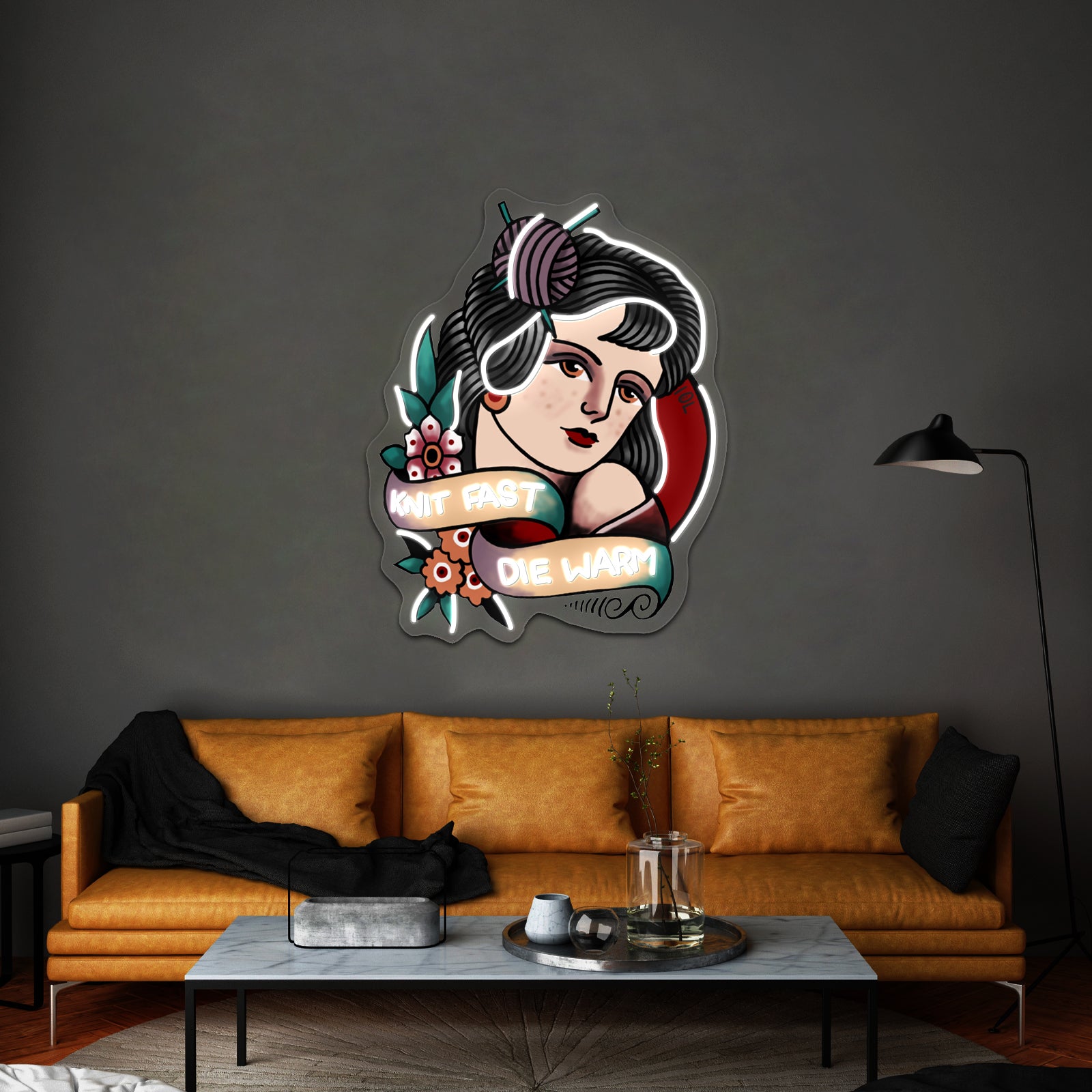 Knit Fast Die Warm Artwork Neon Signs For Sale | Shineneon