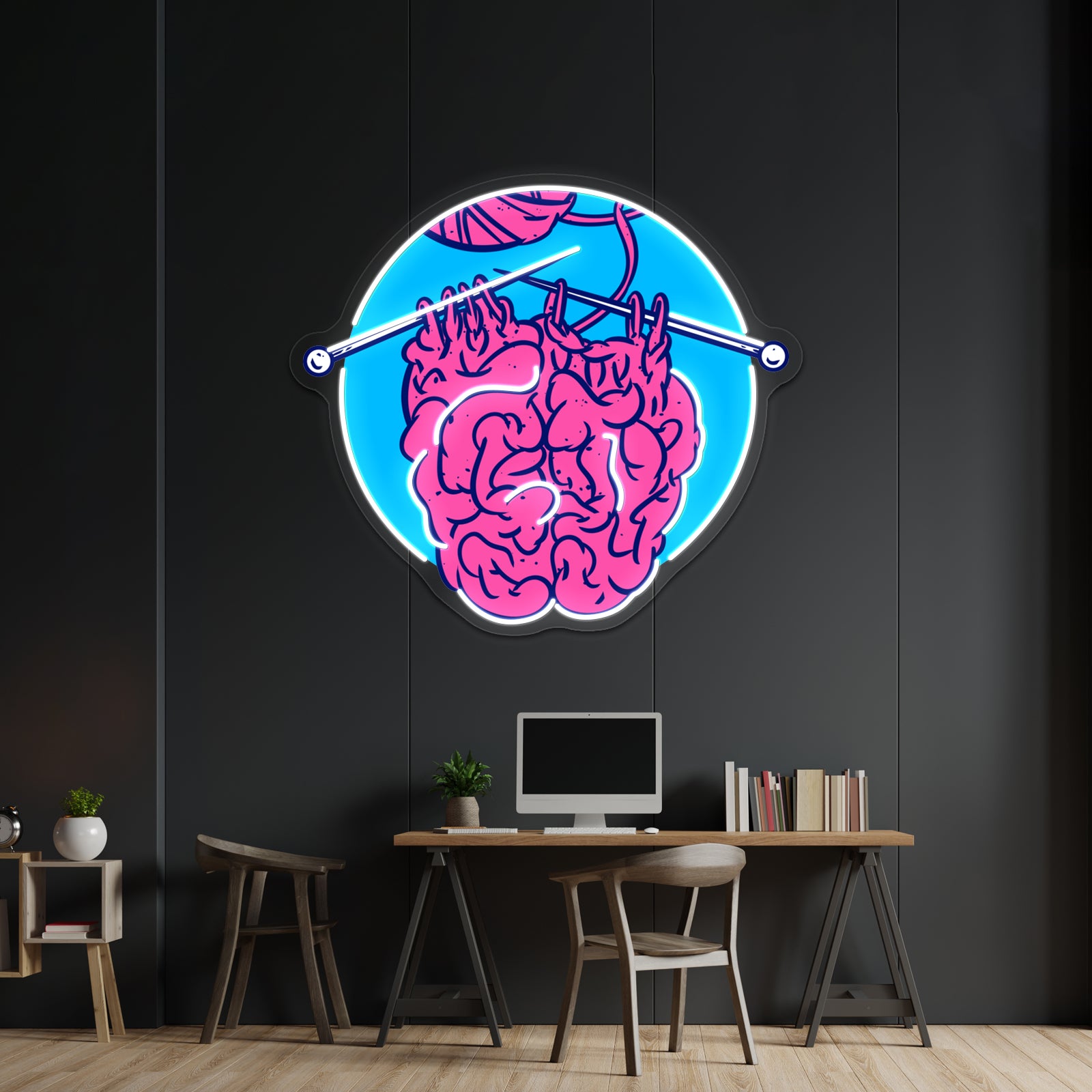 Knitting A Brain Artwork Neon Signs For Sale