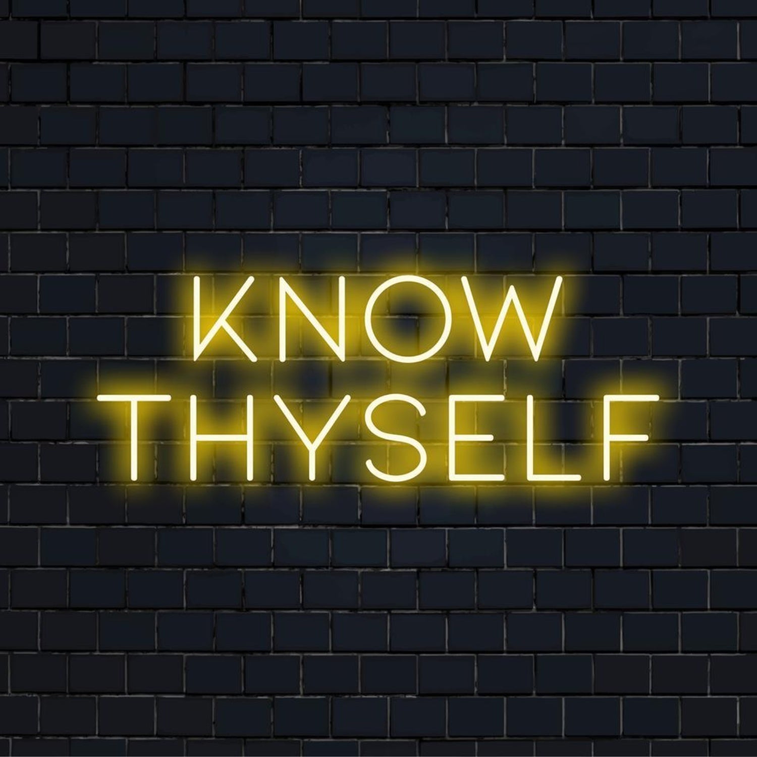 Know Thyself Yellow Led Neon Sign For Industrial Retro Cafe Bar Studio Decor - Shineneon