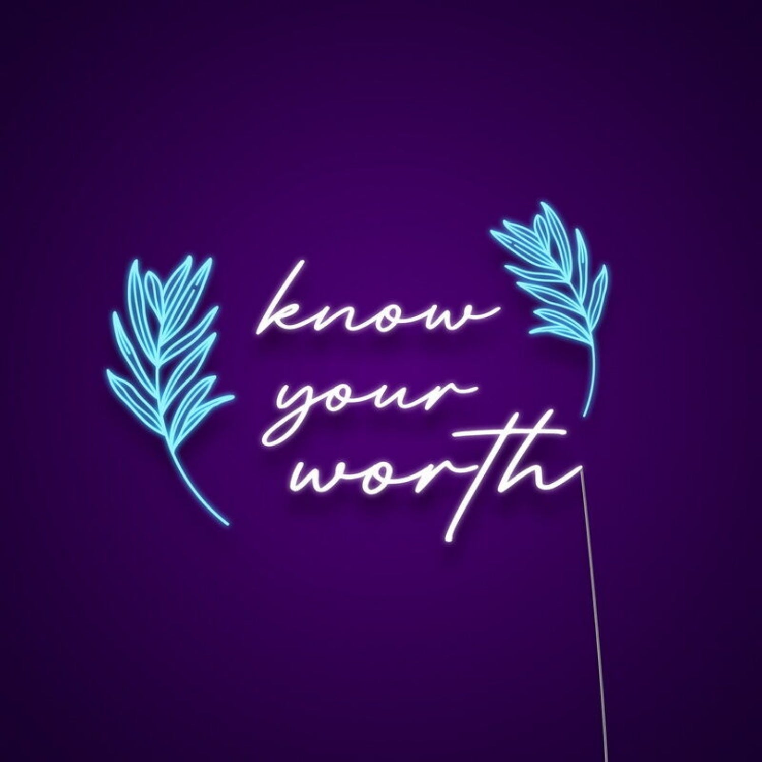Know Your Worth Led Neon Sign Inspire Confidence And Self-Love | Shineneon