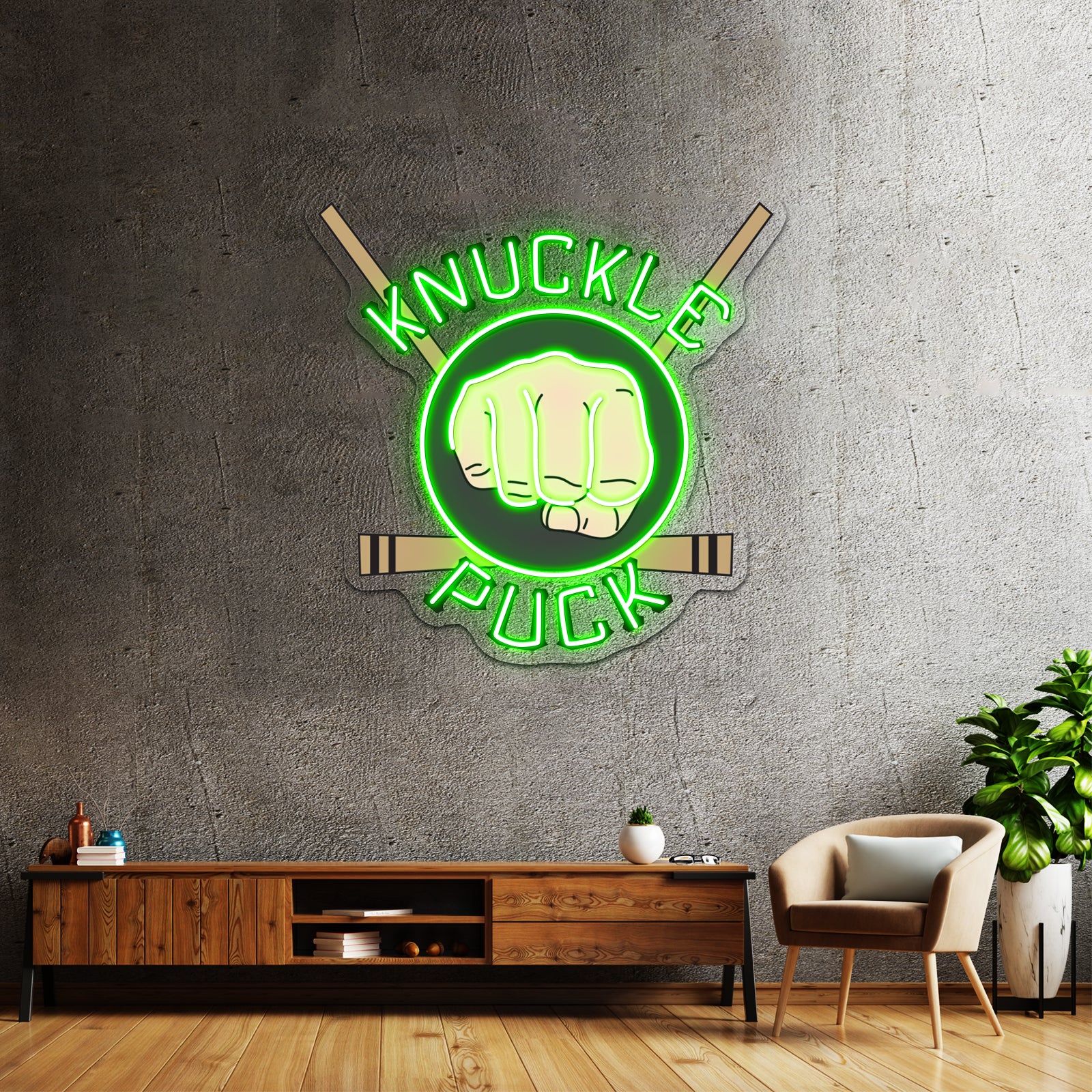 Knuckle Puck Hockey Design Artwork Neon Signs For Sale - LED neon sign view 9