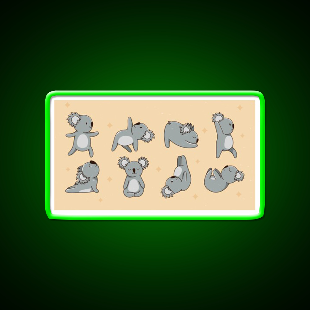 Koala Bear Yoga Led Neon Sign For Wellness Space Rgb Color