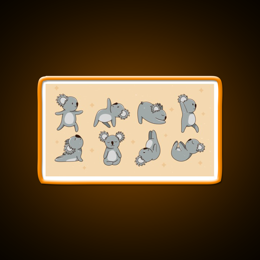 Koala Bear Yoga Led Neon Sign For Wellness Space Rgb Color