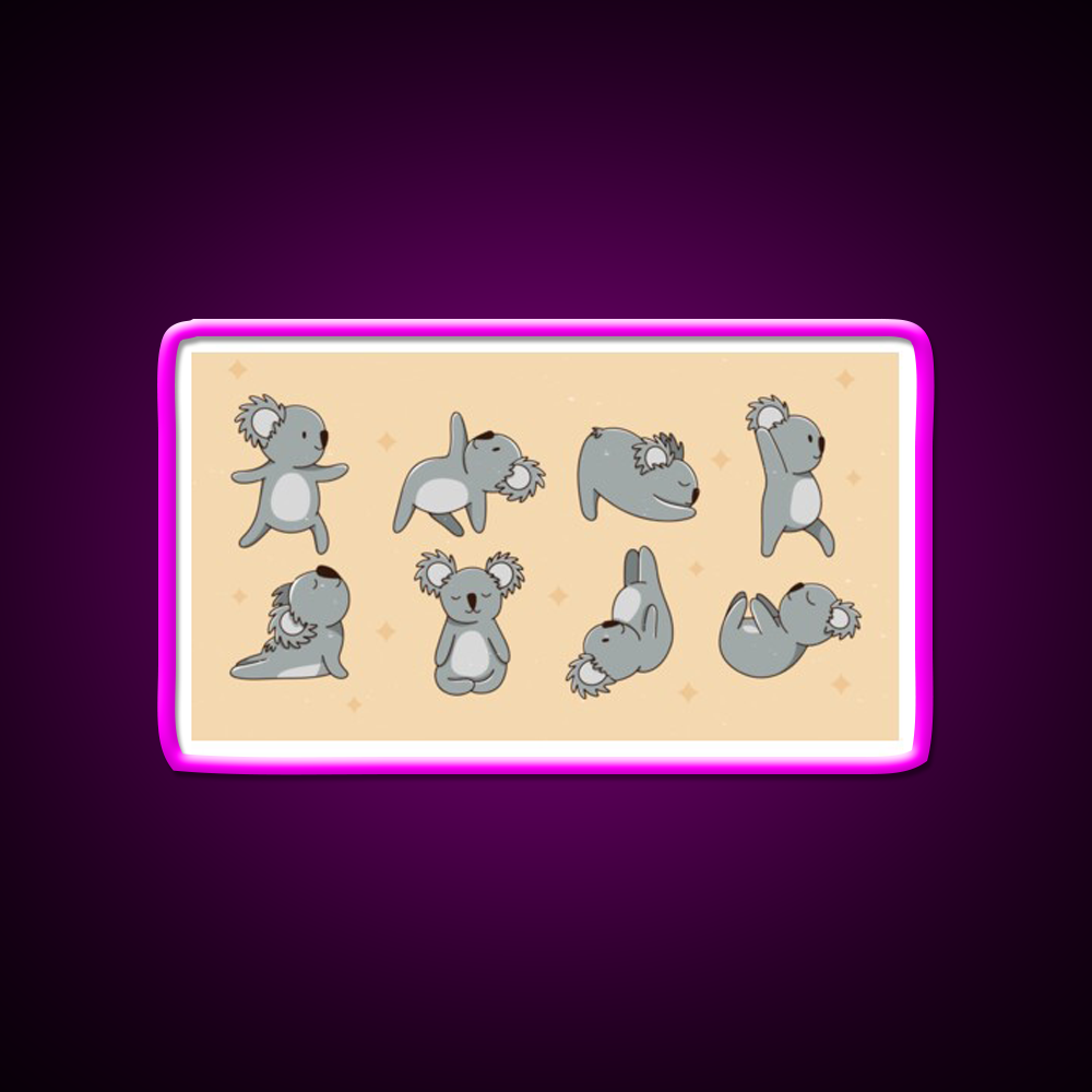 Koala Bear Yoga Led Neon Sign For Wellness Space Rgb Color
