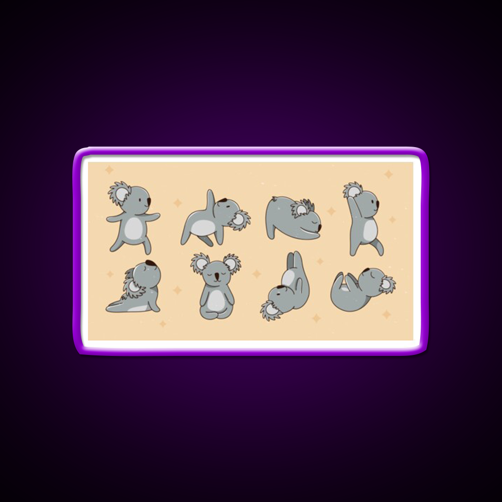 Koala Bear Yoga Led Neon Sign For Wellness Space Rgb Color