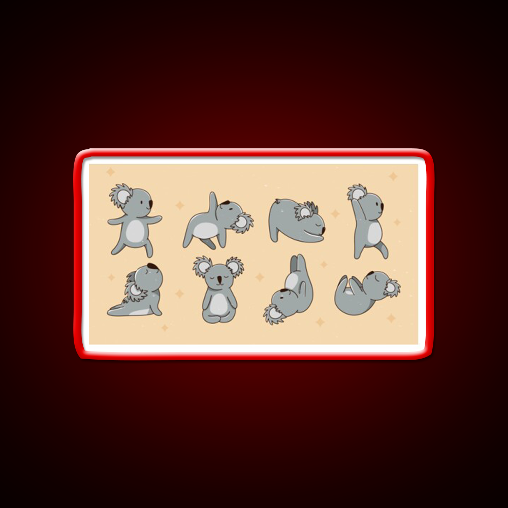 Koala Bear Yoga Led Neon Sign For Wellness Space Rgb Color