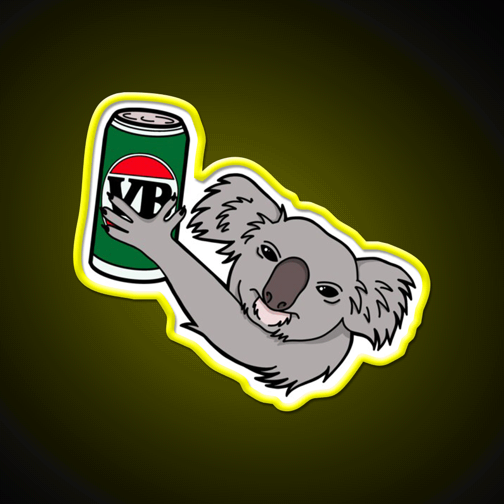 Koala Bitter Hand Grenade Aussie Beer Bar Decor Led Neon Sign Rgb Color - Custom LED neon sign front view