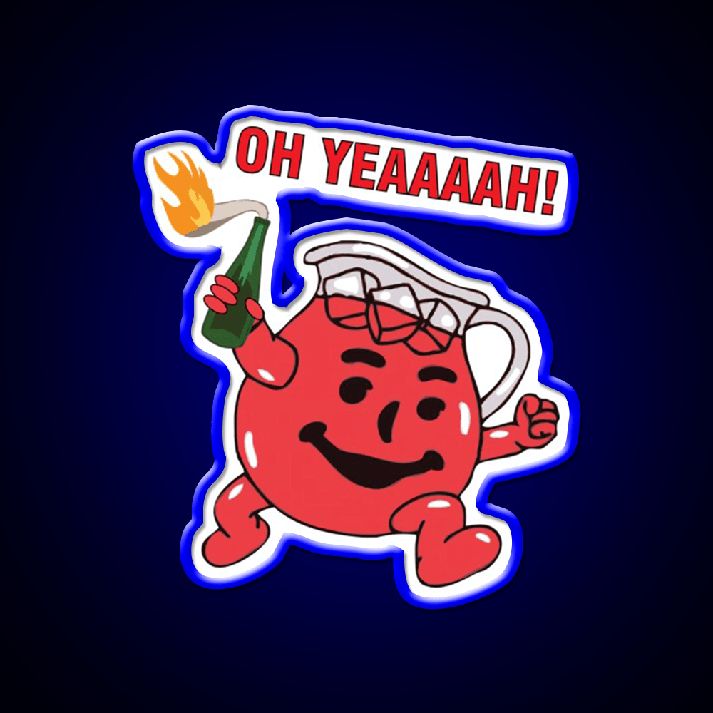 Kool Aid Man With Molotov Cocktail Bar Decor Led Neon Sign Rgb Color - Shineneon