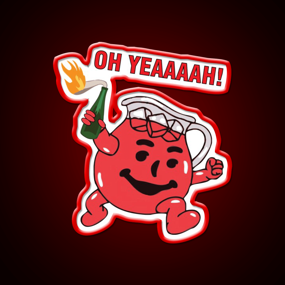 Kool Aid Man With Molotov Cocktail Bar Decor Led Neon Sign Rgb Color - Shineneon