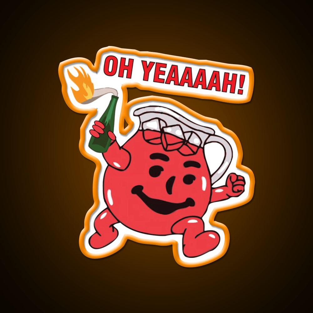 Kool Aid Man With Molotov Cocktail Bar Decor Led Neon Sign Rgb Color - Shineneon