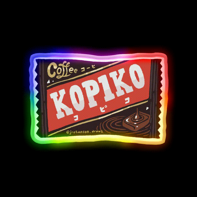 Kopiko Legendary Indonesian Coffee Candy Snack Food Led Neon Sign Rgb Color