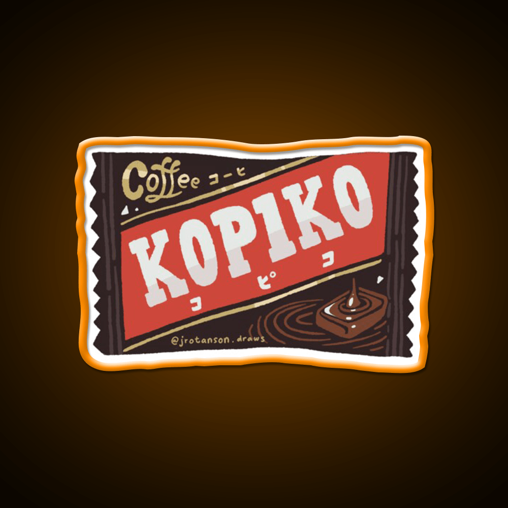 Kopiko Legendary Indonesian Coffee Candy Snack Food Led Neon Sign Rgb Color - Shineneon