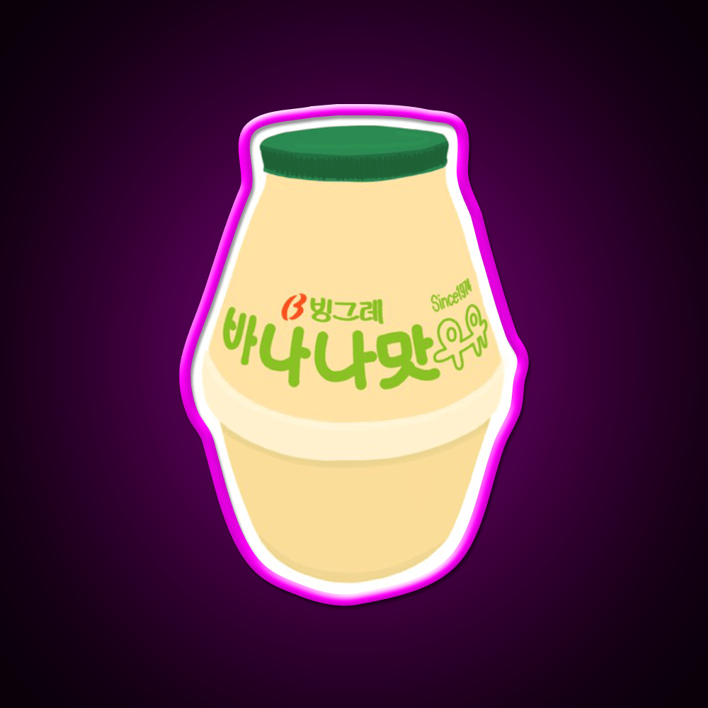 Korean Banana Milk Snack Food Led Neon Sign Rgb Color - Shineneon