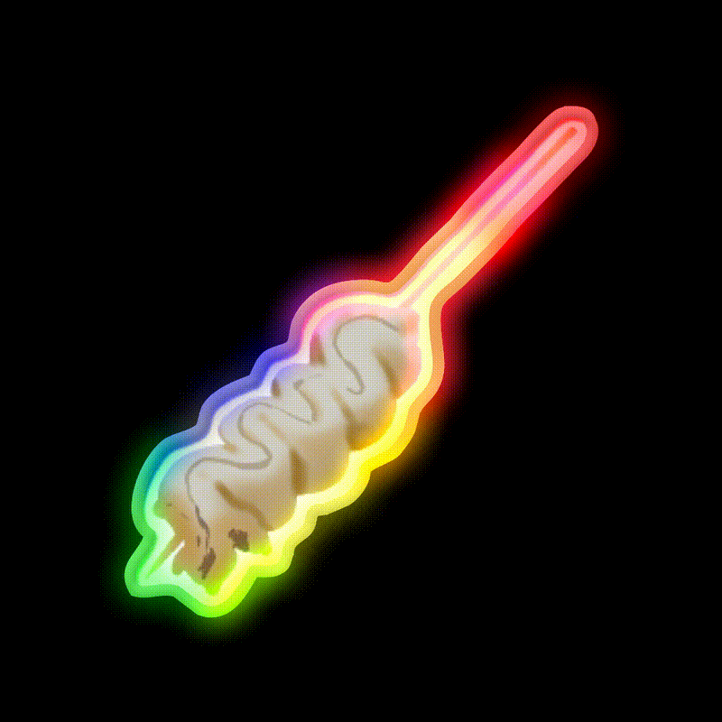 Korean Eomuk Fishcake Snack Food Led Neon Sign Rgb Color - LED neon sign close-up detail