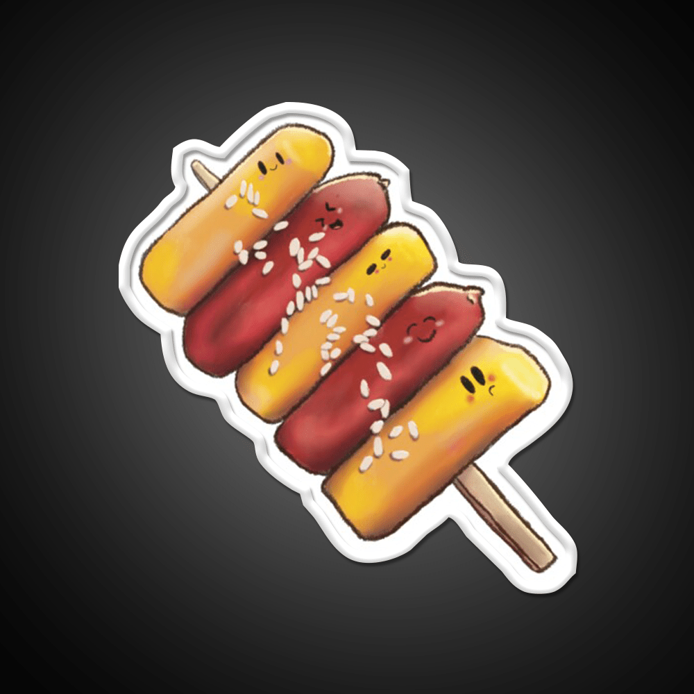 Korean So Tteok So Tteok Sausage Rice Cake Snack Food Led Neon Sign Rgb Color - Shineneon
