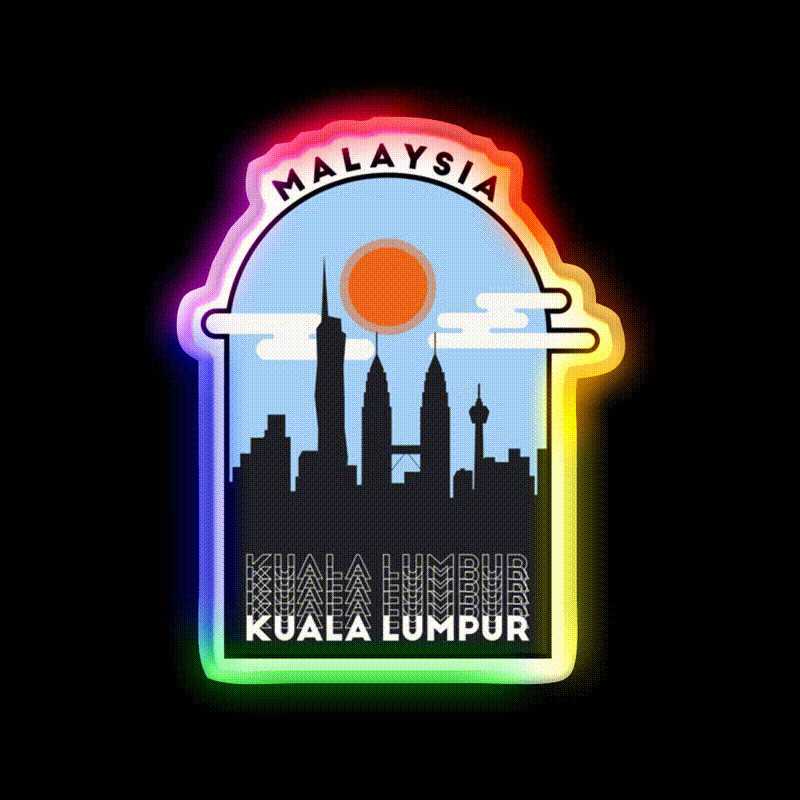 Kuala Lumpur Malaysia Asian Cultural Led Neon Sign Rgb Color - LED neon sign close-up detail
