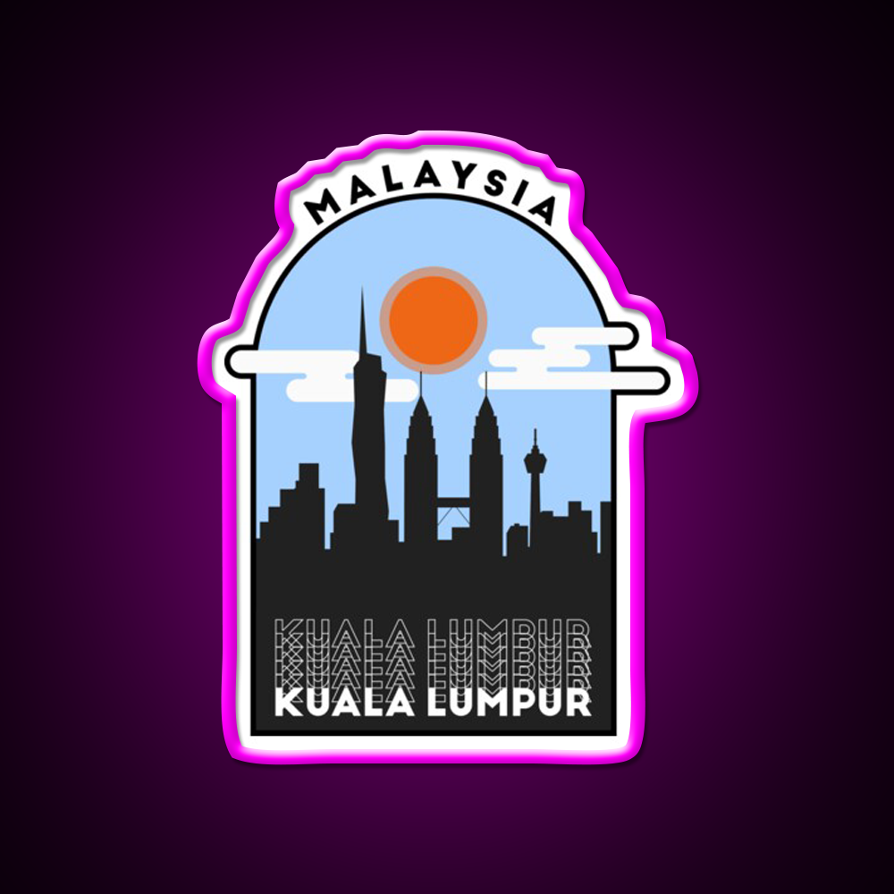 Kuala Lumpur Malaysia Asian Cultural Led Neon Sign Rgb Color - Neon sign mounted on wall in room