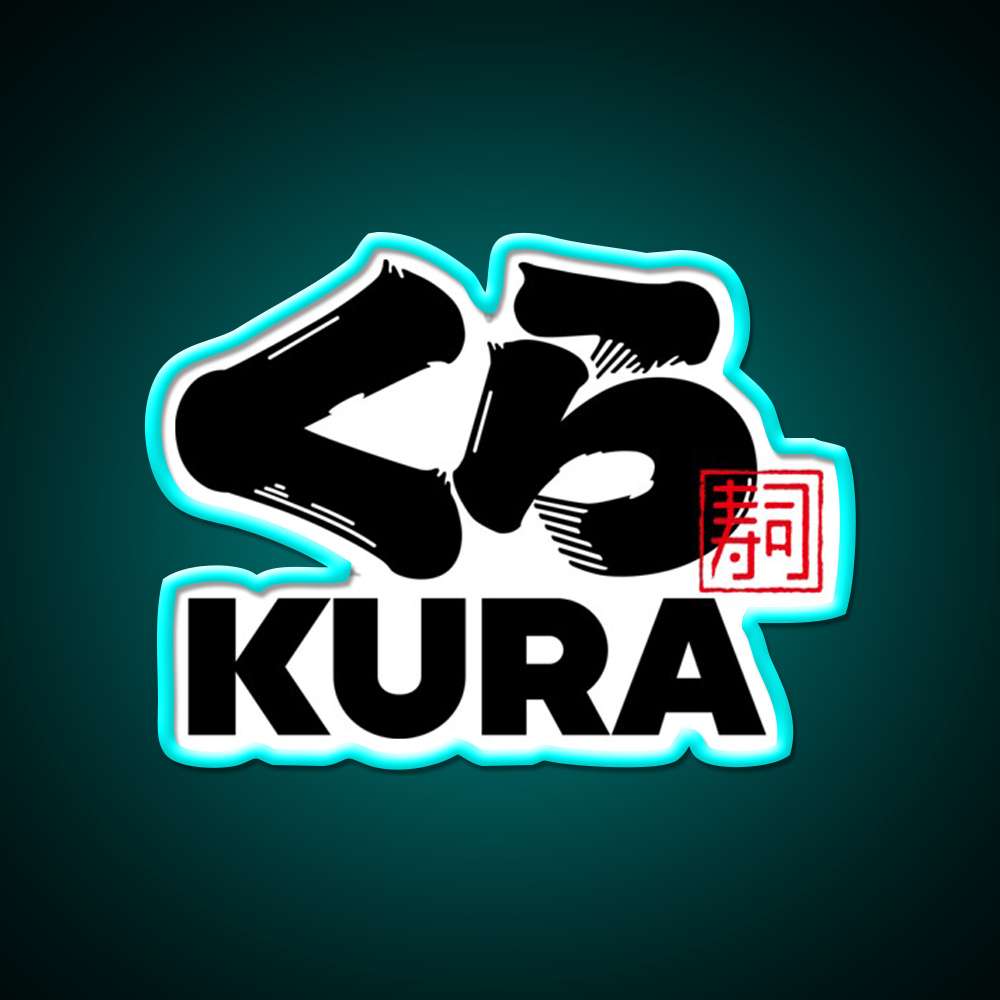 Kura Sushi Logo Fast Food Led Neon Sign For Burger Place Rgb Color