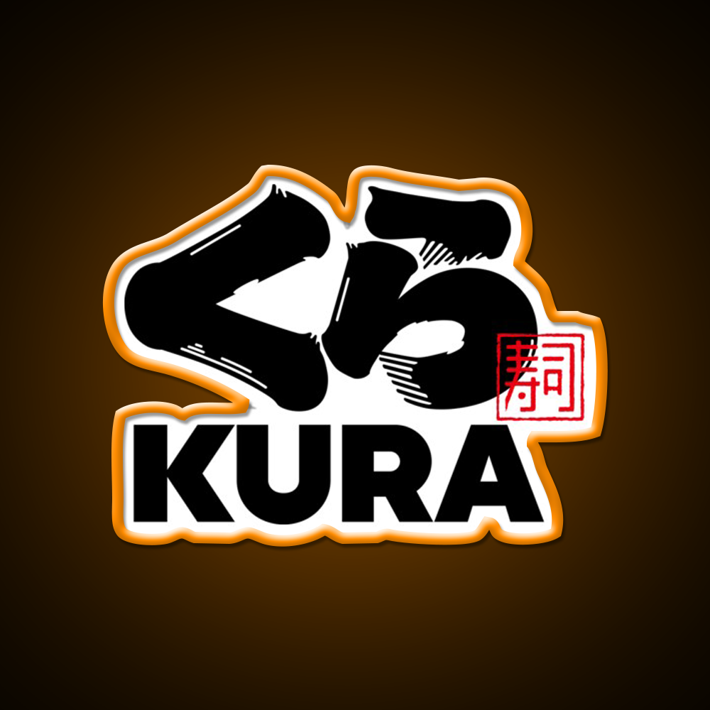 Kura Sushi Logo Fast Food Led Neon Sign For Burger Place Rgb Color