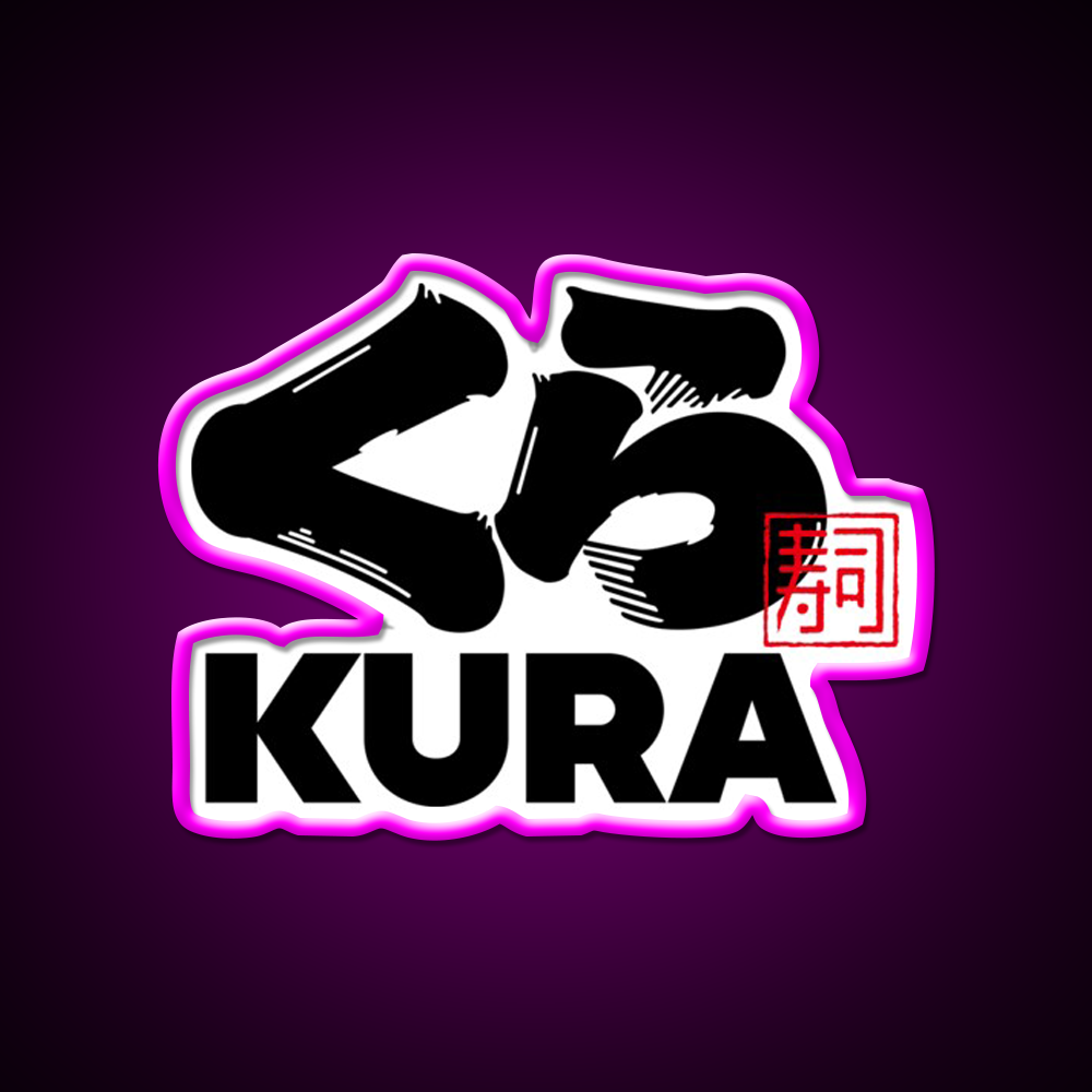 Kura Sushi Logo Fast Food Led Neon Sign For Burger Place Rgb Color
