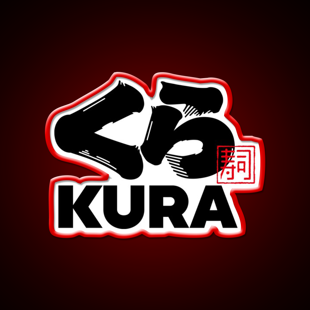 Kura Sushi Logo Fast Food Led Neon Sign For Burger Place Rgb Color
