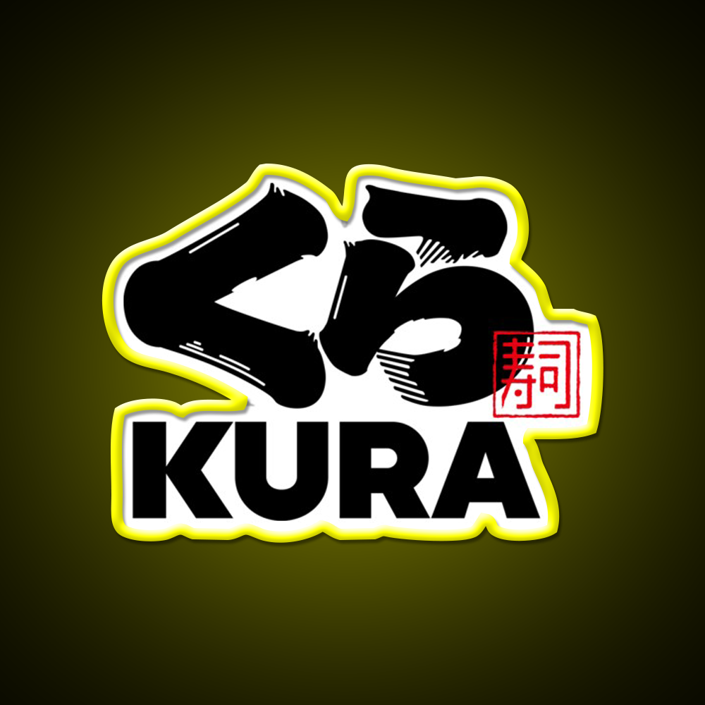 Kura Sushi Logo Fast Food Led Neon Sign For Burger Place Rgb Color