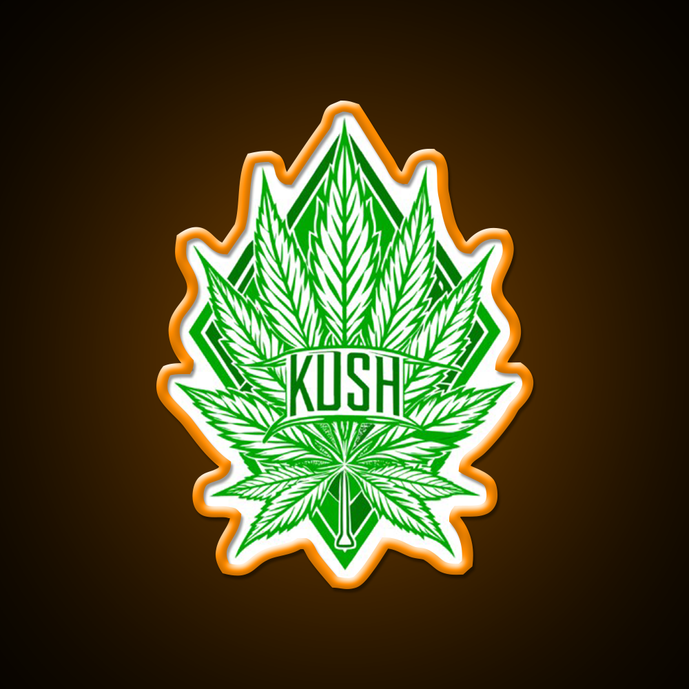 Kush Leaf Hemp Inspired Green Leaf Led Neon Sign Rgb Color - LED neon sign view 6